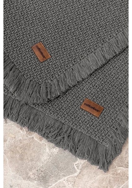 Bath Rug Set Antrasit 2'li 75X125 60X90