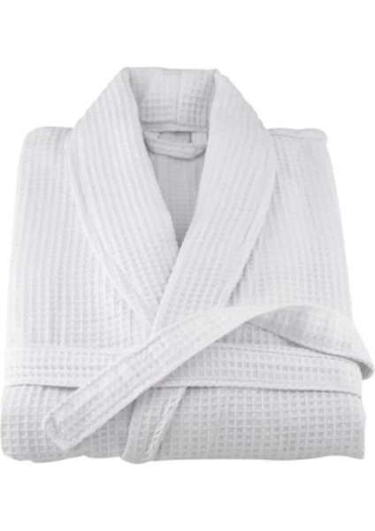 Beyaz Pamuklu Waffle Pike Otel Bornozu