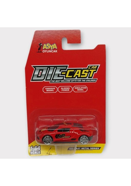 Metal Mini Arabalar 8 cm - Kırmızı - 4