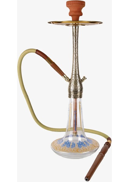 Hookah Vidalı Yaldızlı Şişeli Kahveci Nargile Takımı