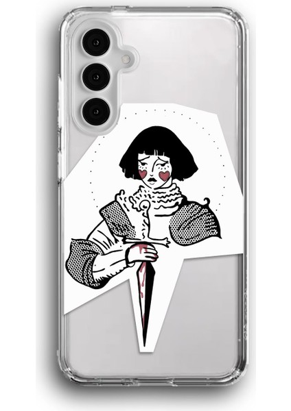 Samsung Galaxy A15 Uyumlu Baskılı Şeffaf Kılıf Kapak "hançer Kalbe"