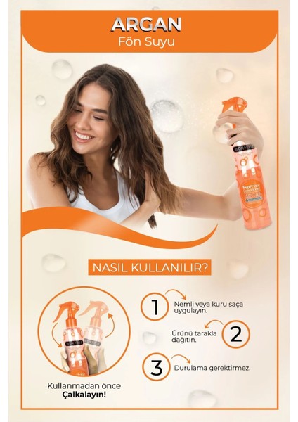 Argan Çift Fazlı Kondisyoner Fön Suyu 400 ml