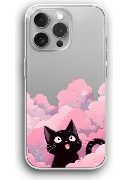 Apple iPhone 13 Pro Uyumlu Baskılı Şeffaf Kılıf Kapak "hayran Pisi Siyah Mırnav"