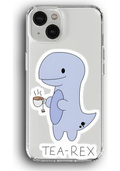 Apple iPhone 14 Plus Uyumlu Baskılı Şeffaf Kılıf Kapak "dino Trex Cici"
