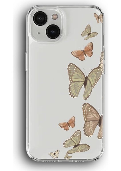 Apple iPhone 15 Plus Uyumlu Baskılı Şeffaf Kılıf Kapak "butterflies"
