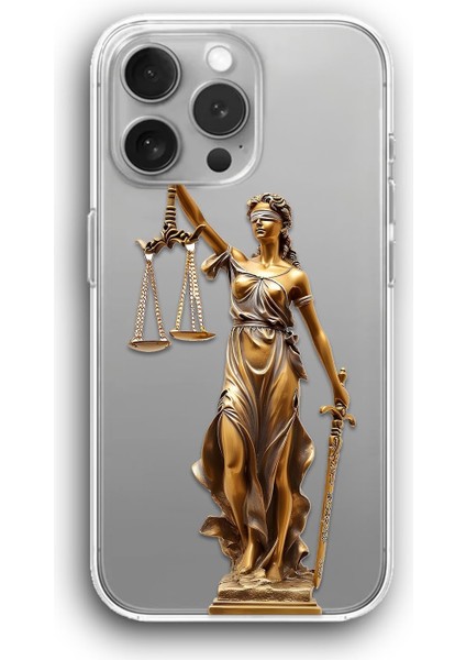 Apple iPhone 14 Pro Uyumlu Baskılı Şeffaf Kılıf Kapak "hukukun Üstünlüğü"