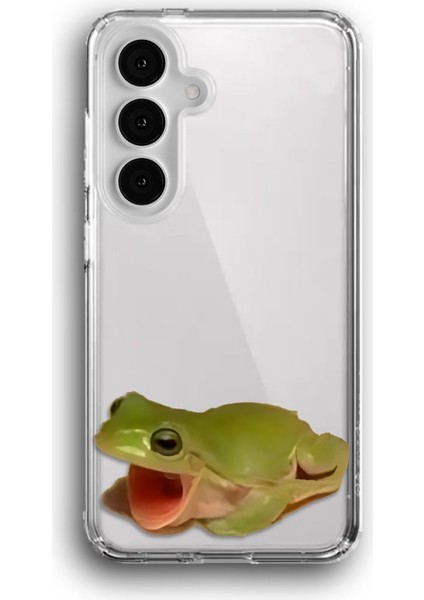 Samsung Galaxy S23 Plus Uyumlu Baskılı Şeffaf Kılıf Kapak "bağıran Frog"