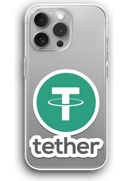 Apple iPhone 16 Pro Max Uyumlu Baskılı Şeffaf Kılıf Kapak "usdt Tether"