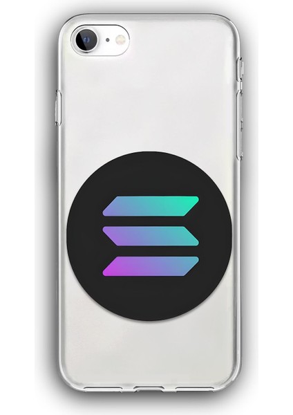 Apple iPhone Se (2020,2022) Uyumlu Baskılı Şeffaf Kılıf Kapak "solana Coin"
