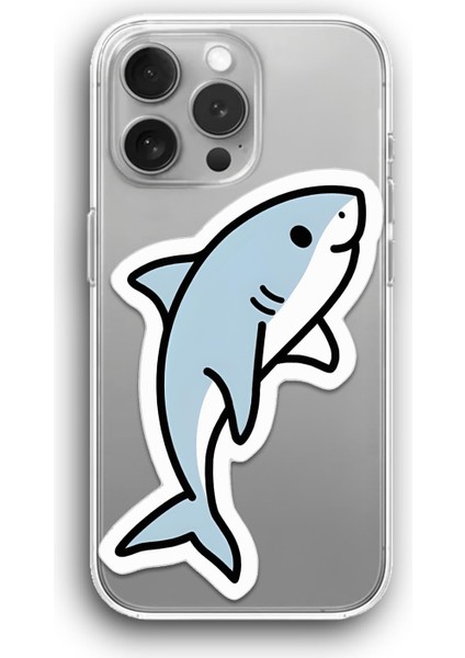 Apple iPhone 16 Pro Uyumlu Baskılı Şeffaf Kılıf Kapak "shark Happy"