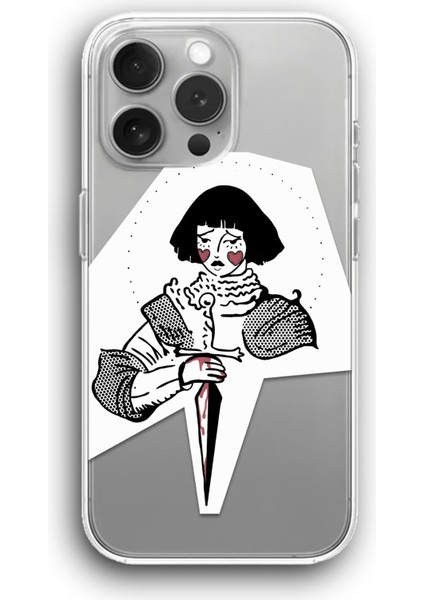 Apple iPhone 12 Pro Max Uyumlu Baskılı Şeffaf Kılıf Kapak "hançer Kalbe"