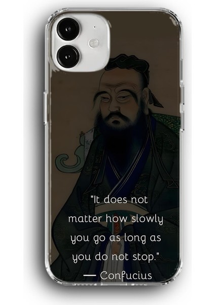 Apple iPhone 12 Uyumlu Baskılı Şeffaf Kılıf Kapak "konfüçyüs Mentalite Erkek"
