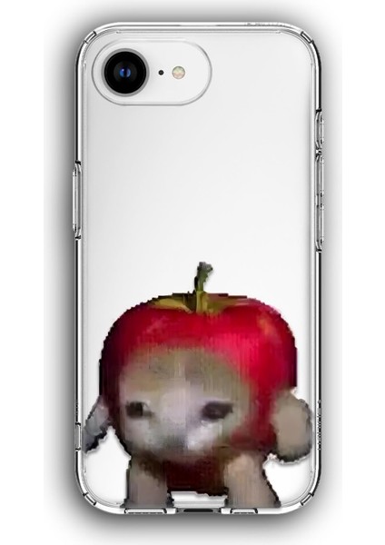 Apple iPhone 16E Uyumlu Baskılı Şeffaf Kılıf Kapak "elma Kedi 144P"
