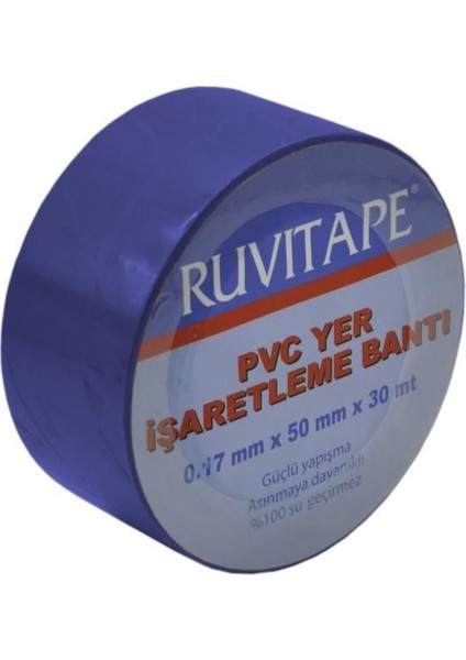 Ruvitape Yer Işaretleme Bandı Mavi 50 mm 30 Metre