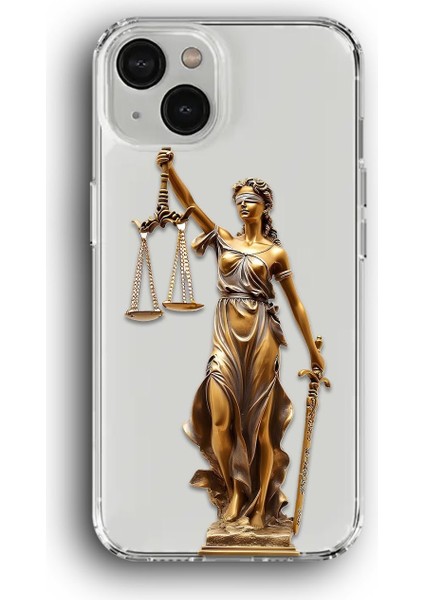 Apple iPhone 13 Mini Uyumlu Baskılı Şeffaf Kılıf Kapak "hukukun Üstünlüğü"