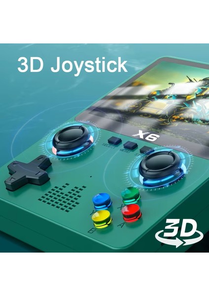 X6 Oyun Konsolu Retro Video Oyunu Konsolu 3.5'' IPS Ekran Şarjlı Elde Taşınabilir Atari Çocuk