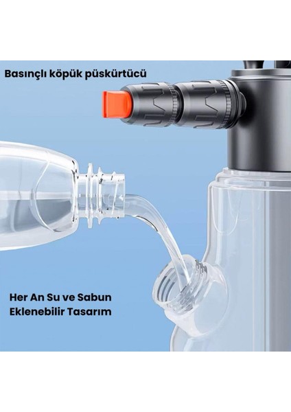 Araç Yıkama Köpük Püskürtücü Yüksek Basınçlı El Pompası 2litre Profesyonel Oto Pompa