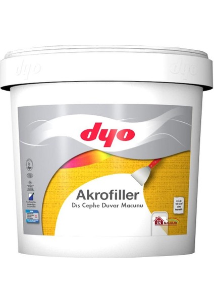 Akrofiller Dış Cephe Macunu 4,5 kg Beyaz