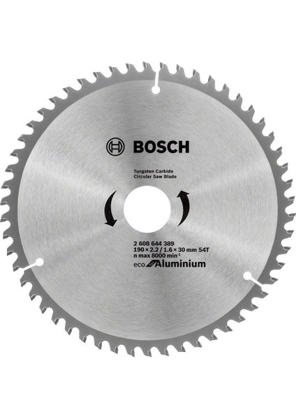 Alüminyum Daire Testere Bıçağı 190X30 mm 54 Diş