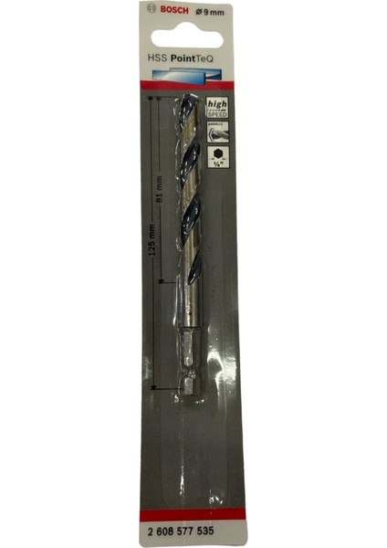 Pointteq Altıgen Şaftlı Hss Matkap Ucu 9 mm