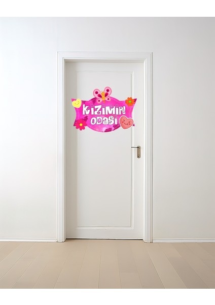 Dekoratif Tek Parça Figürlü 3mm Mdf Kız Çocuğu Oda Kapısı