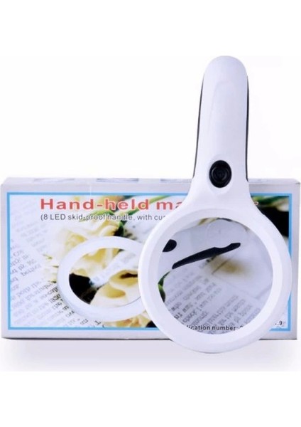 Hsyn -8 Ledli 2.5X90MM & 8X22MM El Büyüteç, Takı, Okuma,para Kontrol Için Akdenizpos Yeni