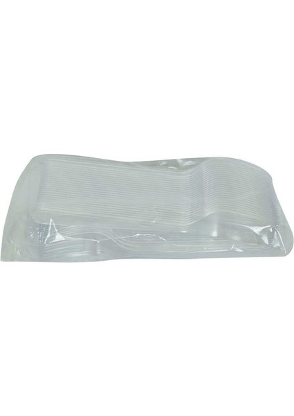 Hsyn Lüks Çatal Sert Plastik Şeffaf 50 Adet 1 Paket Akdenizpos Yeni