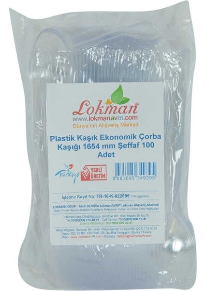 Hsyn Plastik Kaşık Ekonomik Çorba Kaşığı 1654 mm Şeffaf 100 Adet 1 Paket Akdenizpos Yeni
