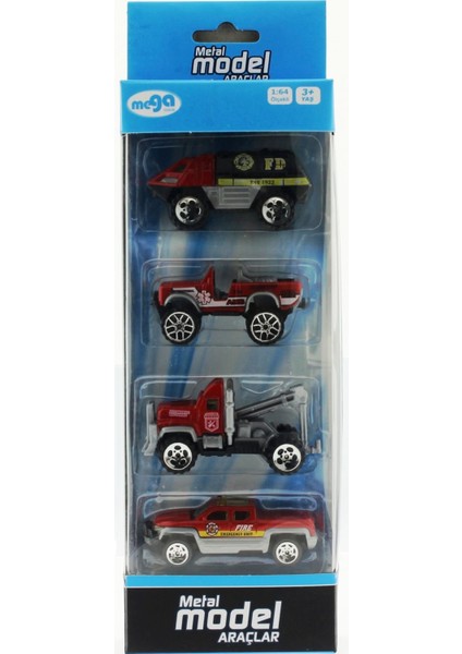 Hsyn 4'lü Die Cast Itfaiye Seti Akdenizpos Yeni