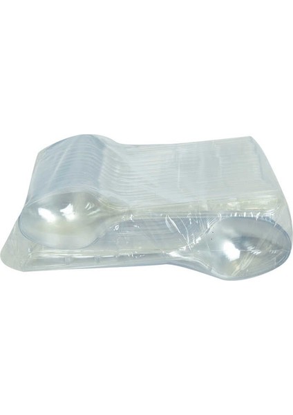 Hsyn Lüks Kaşık Sert Plastik Çorba Kaşığı 1654 mm Şeffaf 100 Adet 1 Paket Akdenizpos Yeni