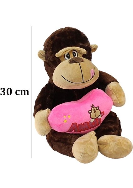 Kalpli Maymun Peluş Oyuncak 30 cm Akdenizpos