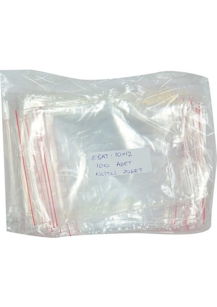 Hsyn Kilitli Naylon Torba Poşet 10X12 cm Şeffaf 100 Adet 1 Paket Akdenizpos Yeni
