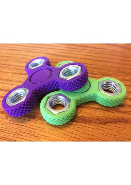 Knurled Tri-Spinner Fidget Widget / Triple Bearing Spinner