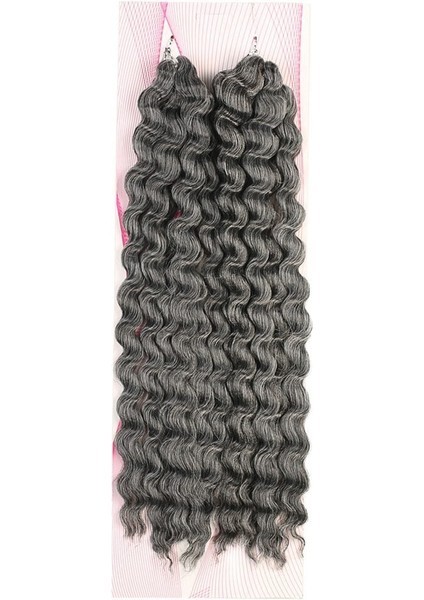 Nice Bulk Afro Su Dalgası Saç / Koyu Gri Yeni
