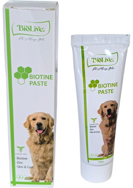 Hsyn Biolive Biotine Köpekler Için Tüy Döküm Önleyici Pasta 100GR Akdenizpos Yeni