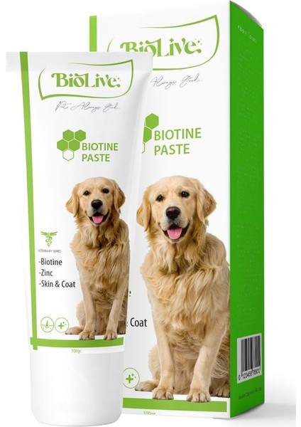 Hsyn Biolive Biotine Köpekler Için Tüy Döküm Önleyici Pasta 100GR Akdenizpos Yeni