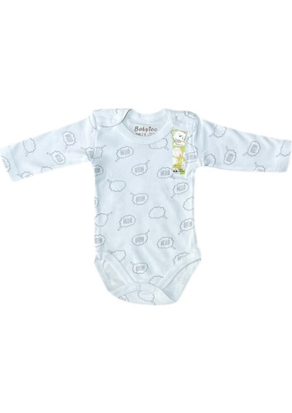 Hello Baskılı Çıtçıtlı Uzun Kol Zıbın