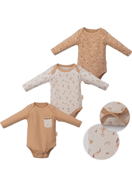 Çiçekli U.kol Üçlü Body Set