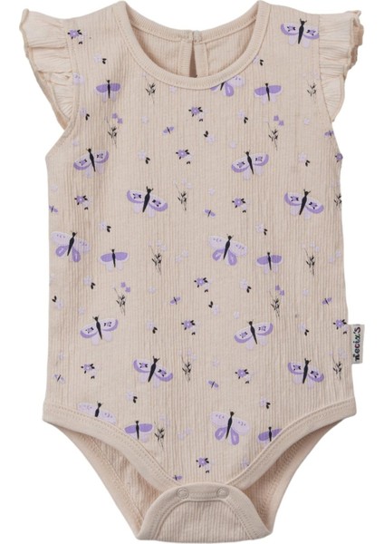 Kelebek Kol Fırfır Askılı Üçlü Body Set