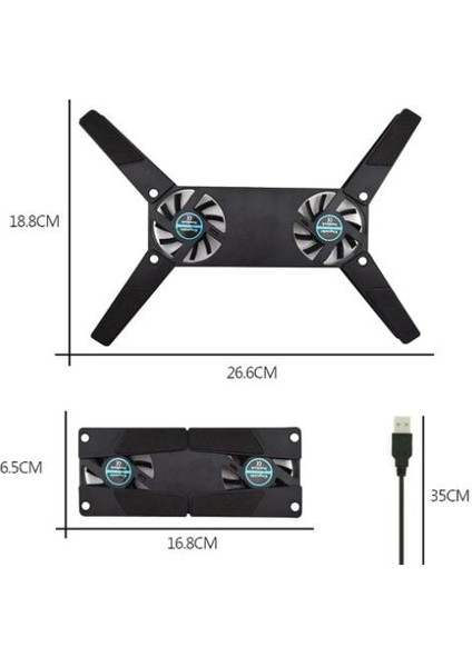Katlanabilir Laptop Soğutucu 2 Fanlı fırsatları