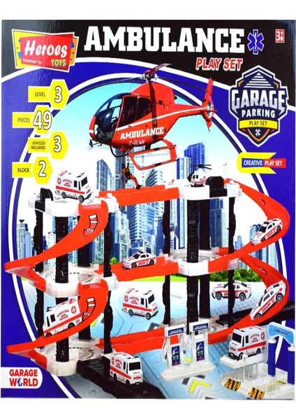 Heroes Toys Üç Katlı Çift Blok Ambulans ERN-2030