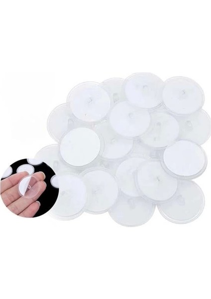 Hsyn 20 Adet Şeffaf Yuvarlak 3 cm Çaplı Güçlü Disk Yapışkanlar Akdenizpos Yeni