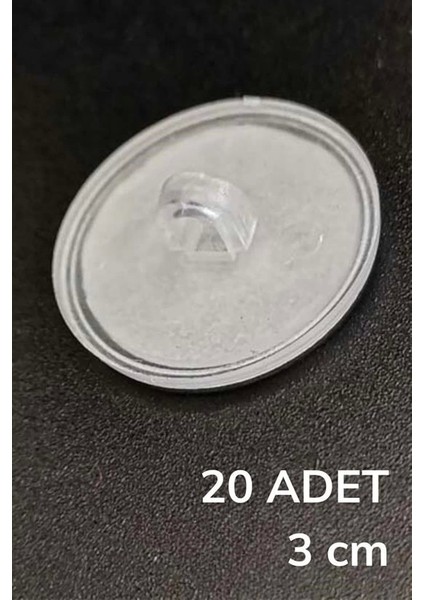 Hsyn 20 Adet Şeffaf Yuvarlak 3 cm Çaplı Güçlü Disk Yapışkanlar Akdenizpos Yeni