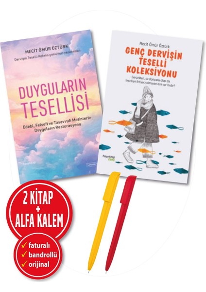 Alfa Kalem+ Mecit Ömür Öztürk 2 Kitap (Duyguların Tesellisi+Genç Dervişin Teselli Koleksiyonu)-Yeni