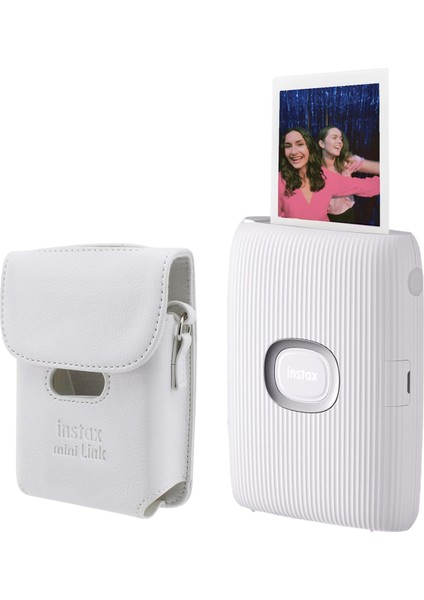 Instax Mini Link 2 Beyaz Akıllı Telefon Yazıcısı ve Deri Kılıf Seti