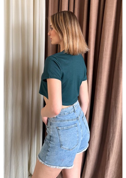 Kadın Yuvarlak Yaka Crop Body 6152 modelleri