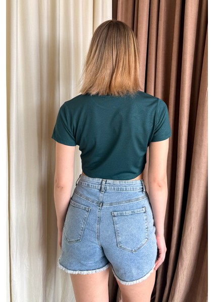Kadın Yuvarlak Yaka Crop Body 6152 fırsatları