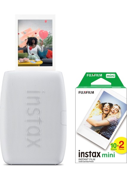 Instax Mini Link 3 Beyaz Akıllı Telefon Yazıcısı ve 20'li Mini Film