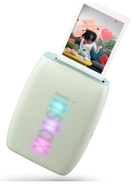 Instax Mini Link 3 Yeşil Akıllı Telefon Yazıcısı Beyaz Çanta ve 20'li Mini Film