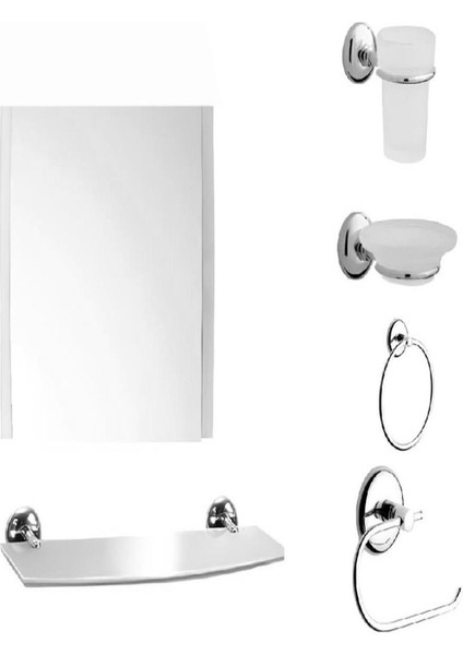 Delux Yapışkanlı Ayna Banyo Seti